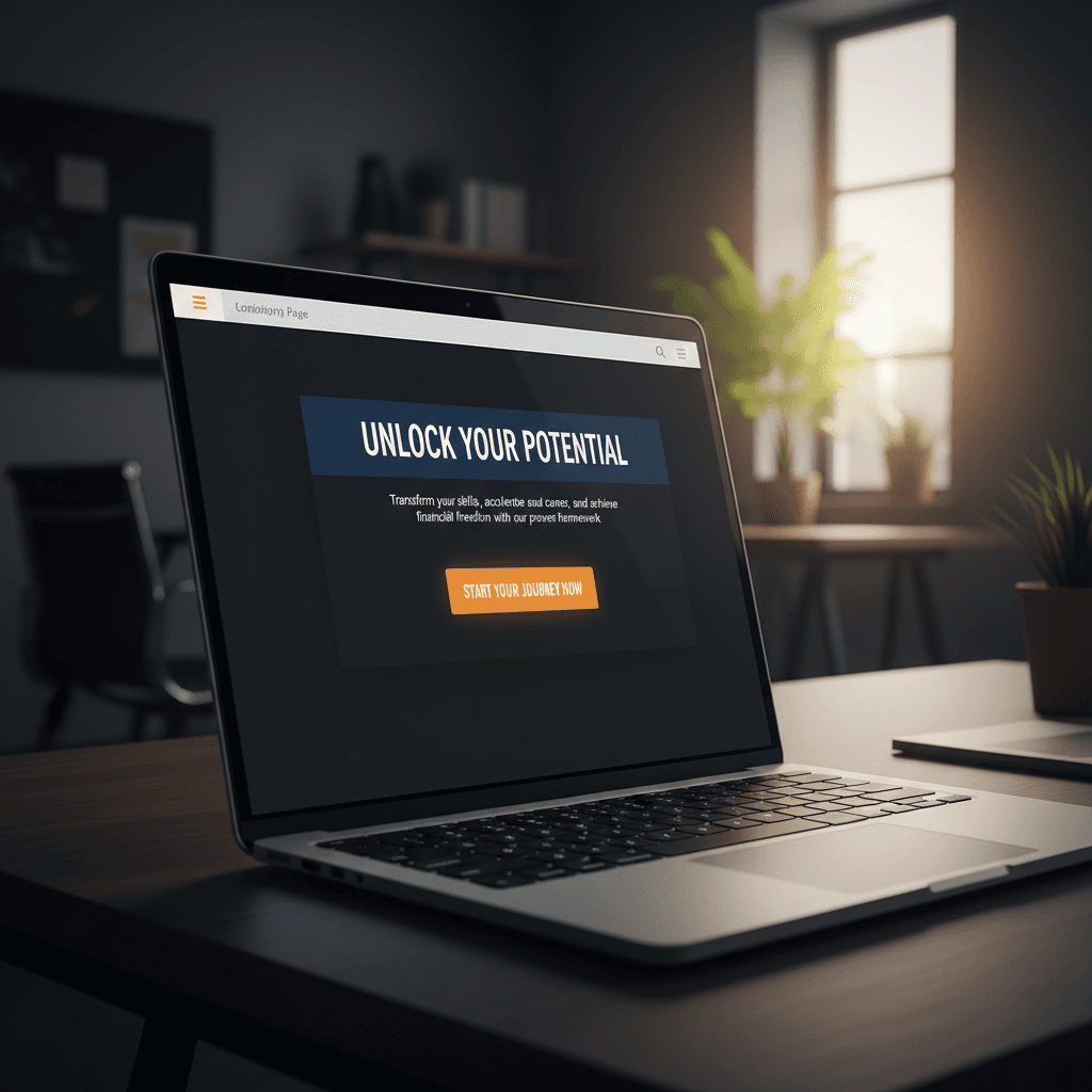 Landing page with clear conversion pathway and prominent call-to-action