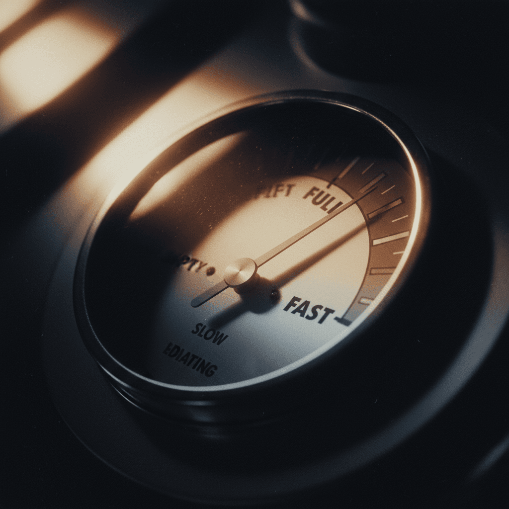 Performance meter showing optimized landing page loading speed